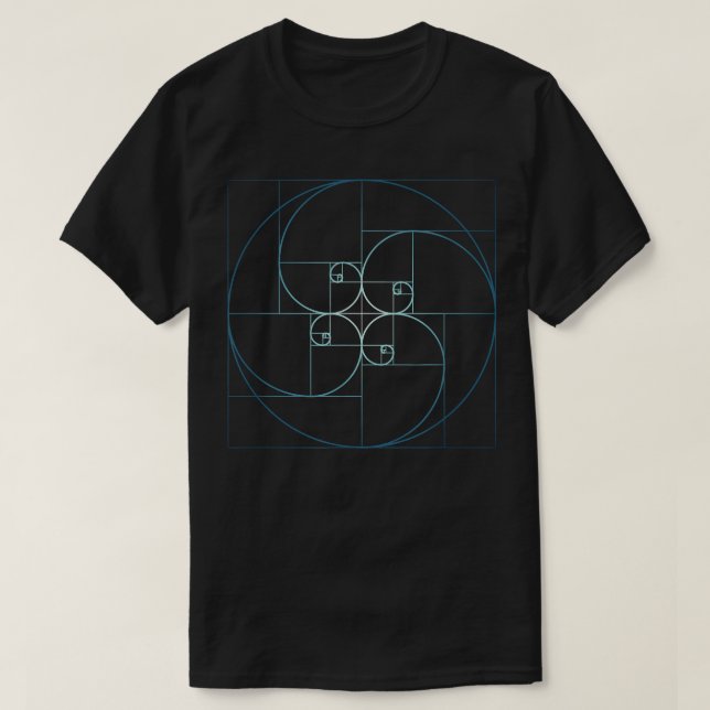 T-shirt Fibonacci Spiral Golden Ratio Géométrie Architectu (Design devant)