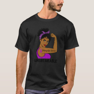 T-shirt Fibromyalgia Warria Black Women Indestructible Awa