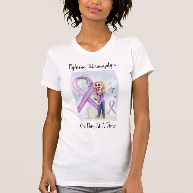 T-shirt "Fibromyalgie de combat un jour à la fois " (Devant)
