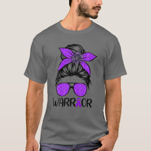 T-shirt Fibromyalgie Sensibilisation Messy Bun Guerrier Pu