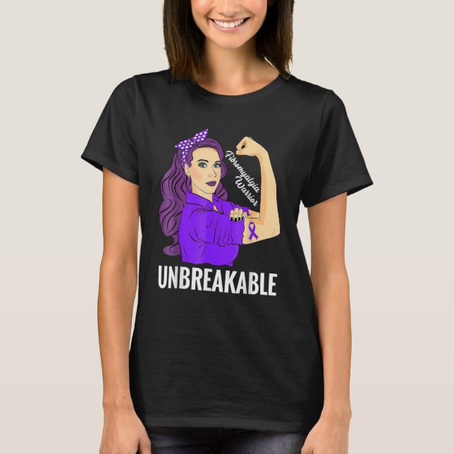 T-shirt Fibromyalgie Sensibilisation Un guerrier fort Sout (Devant)