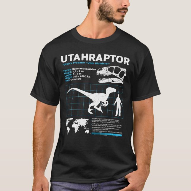 T-shirt Fiche d'information Utahraptor (Devant)