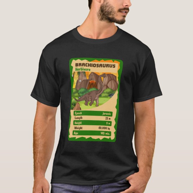 T-shirt Fiche du Quartet Brachiosaurus Dinosaur (Devant)