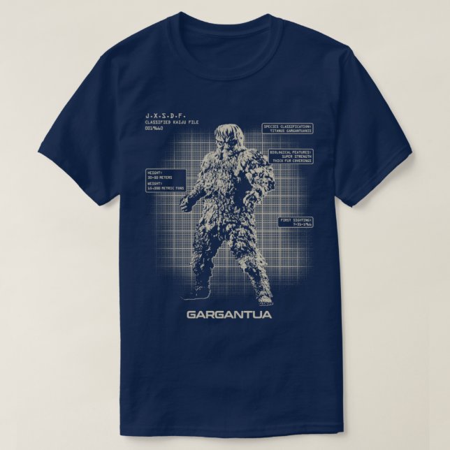 T-SHIRT FICHIERS GARGANTUAS KAIJU (Design devant)