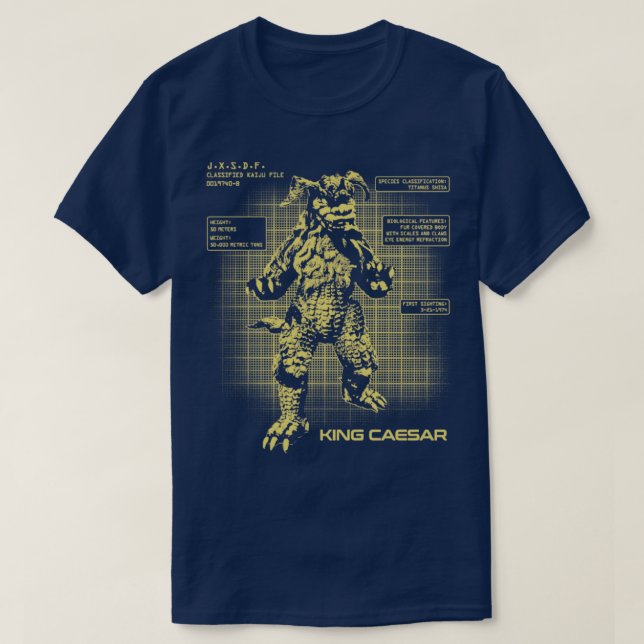 T-SHIRT FICHIERS KING CAESAR KAIJU (Design devant)