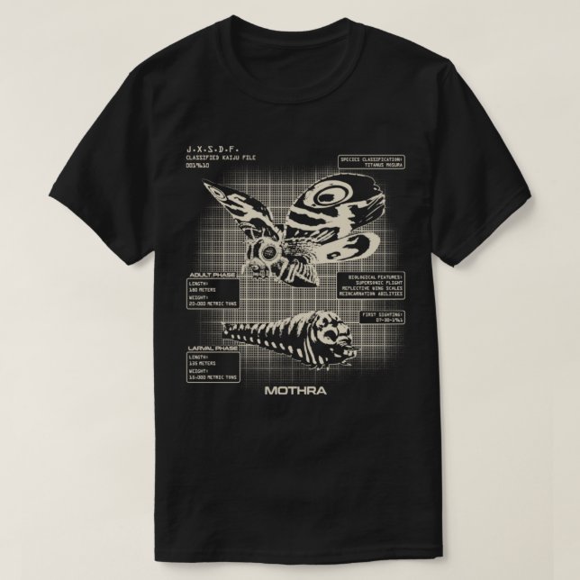 T-shirt Fichiers MOTHRA Kaiju (Design devant)