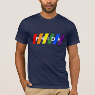 T-shirt FIDE Rainbow Stripes sur la marine