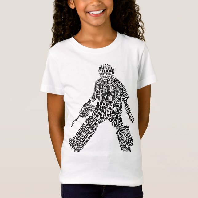 T-Shirt Field Hockey Goalkeeper Word Art (Devant)