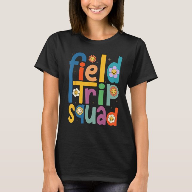 T-shirt Field Trip Squad Groovy Retro Field Day 2023 Teach (Devant)