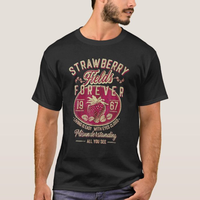T-shirt Fields fraises Cadeau Pour Les Amateurs De Musique (Devant)