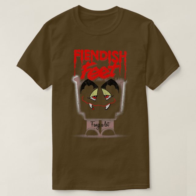 T-shirt Fiendish Feet Fangs A Lot (Design devant)
