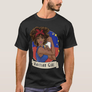 T-shirt Fier Afro Haïtienne Haïtienne Drapeau Haïti Fille 