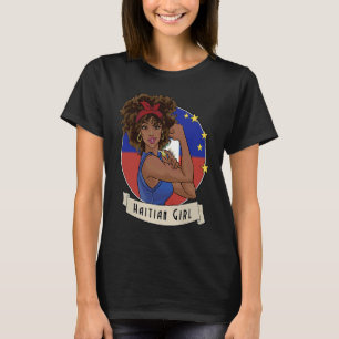 T-shirt Fier Afro Haïtienne Haïtienne Drapeau Haïti Fille
