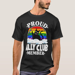 T-shirt Fier Ally Club Membre Chat Rainbow Gay pride Lesbi