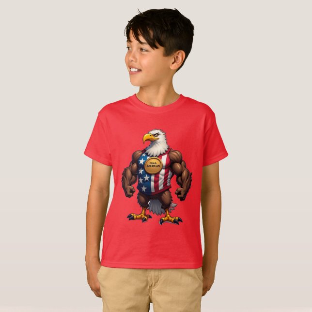 T-shirt FIER AMÉRICAIN BALD EAGLE Patriotique (Devant entier)