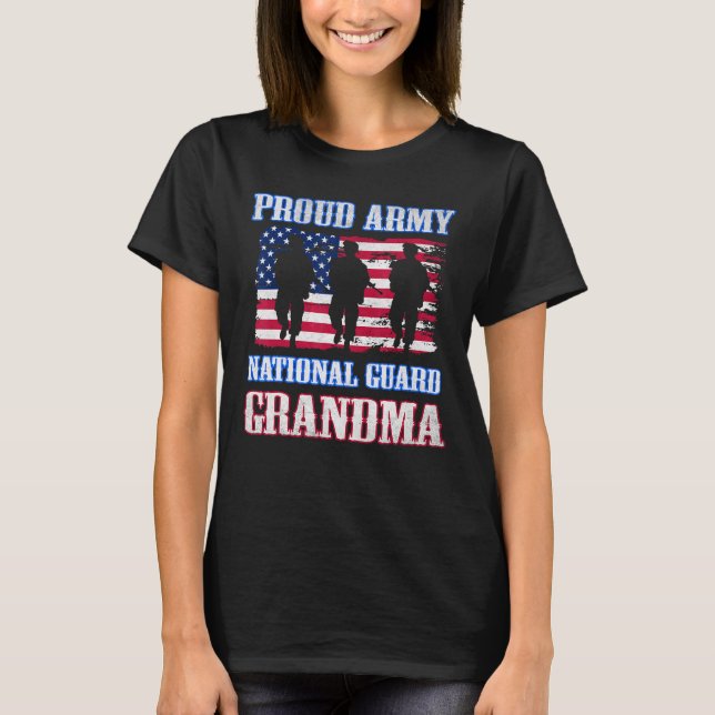 T-shirt  Fier armée Garde nationale Grand-mère USA Vétéran (Devant)