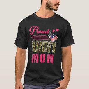 T-shirt Fier Armée Maman Camouflage militaire Chien Tag Mè