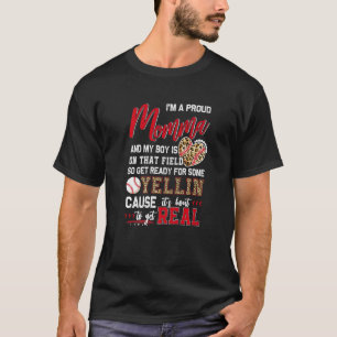 T-shirt Fier Baseball Momma Famille De Baseball