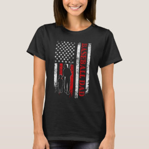 T-shirt Fier Baseball Papa American Flag Sports
