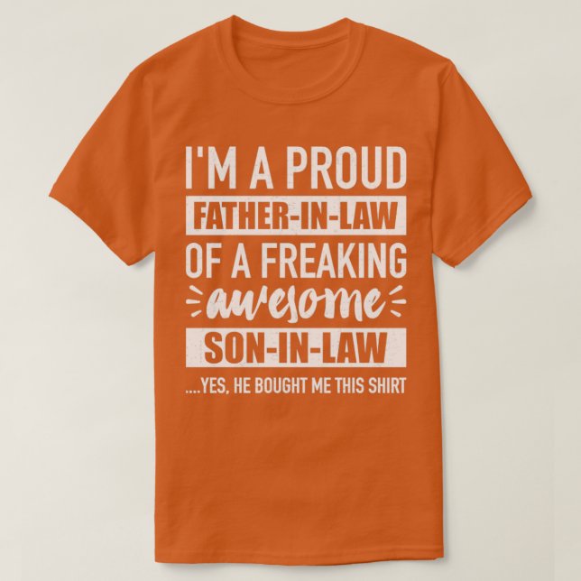 T-shirt Fier beau-père de l'époustouflante belle loi (Design devant)