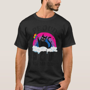 T-shirt Fier Bi Club Membre Chat Bisexual Drapeau Rainbow