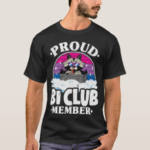 T-shirt Fier Bi Club Membre Raccoon Bisexual Drapeau Rainb