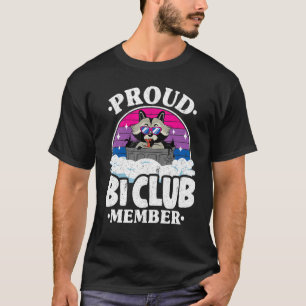 T-shirt Fier Bi Club Membre Raccoon Bisexual Drapeau Rainb