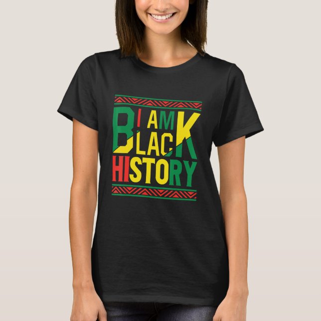 T-shirt Fier Black African American Melanin I am Black Hi (Devant)