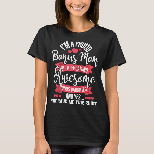 T-shirt Fier Bonus Maman De Fantastique Bonus Fille Stepme (Devant)