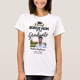 T-shirt Fier Bonus Maman du nom de la photo diplômée T-Shi