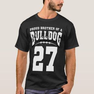 T-shirt Fier Bulldog Football Frère Du Joueur 27