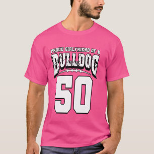 T-shirt Fier Bulldog Football Girlfriend Du Joueur 50