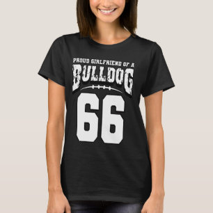 T-shirt Fier Bulldog Football Girlfriend Du Joueur 66