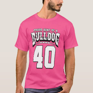 T-shirt Fier Bulldog Football Tante Du Joueur 40