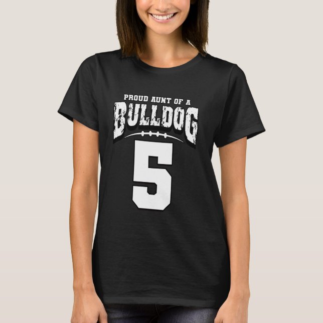 T-shirt Fier Bulldog Football Tante Du Joueur 5 (Devant)