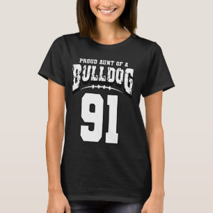 T-shirt Fier Bulldog Football Tante Du Joueur 91
