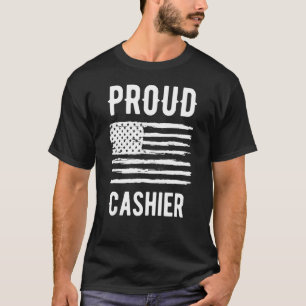 T-shirt Fier caissier Profession drapeau américain