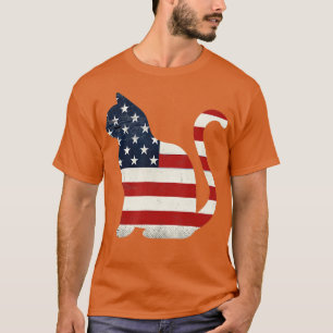 T-shirt Fier Chat 4 juillet américain Drapeau Collections