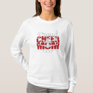 T-shirt Fier Cheer Maman avec des lettres rouges