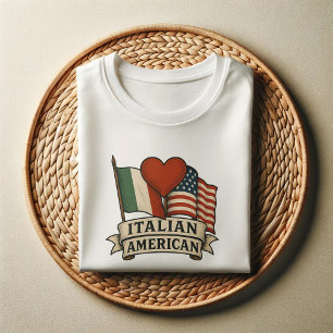 T-shirt Fier Chemise Italienne Américaine Deux indicateu