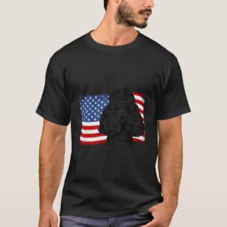 T-shirt Fier chien miniature Drapeau américain Chien patri