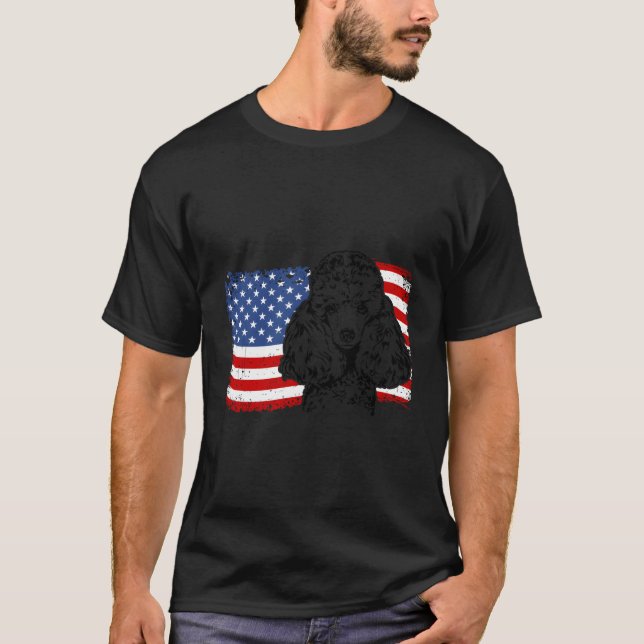 T-shirt Fier chien miniature Drapeau américain Chien patri (Devant)