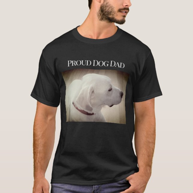 T-shirt Fier Chien Papa mignon Blanc Labrador Mix Profil d (Devant)