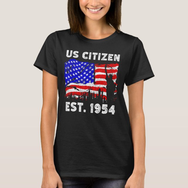 T-shirt Fier Citoyen Américain Est Depuis 1954 Pour New Am (Devant)