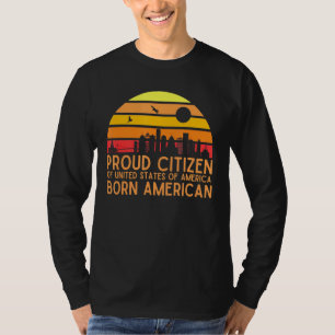 T-shirt Fier Citoyen Des États-Unis D'Amérique Né Ame
