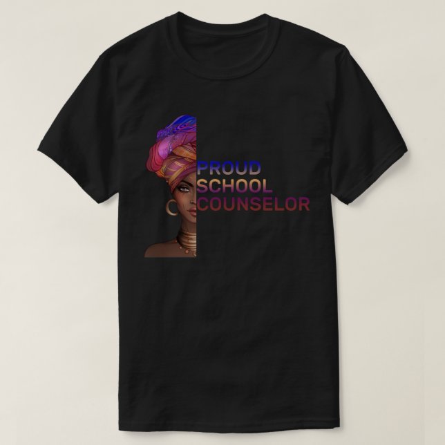 T-shirt Fier Conseiller scolaire Mois de l'histoire noire  (Design devant)