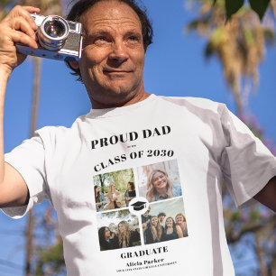 T-shirt Fier cours de père de 2025 diplômé en photo