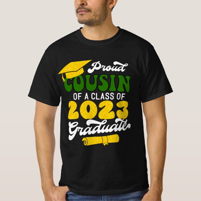 T-shirt Fier COUSIN d'une classe de 2023 Graduate Retro (Devant)