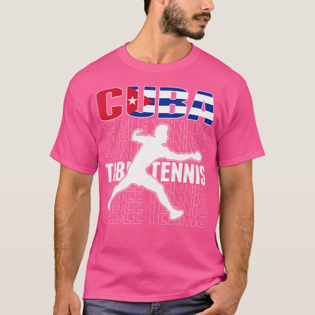 T-shirt Fier Cuba Fans de tennis de table Jersey Cuba Drap (Devant)