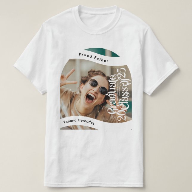 T-shirt FIER DAD du DIPLÔME Classe photo de 2025 (Design devant)